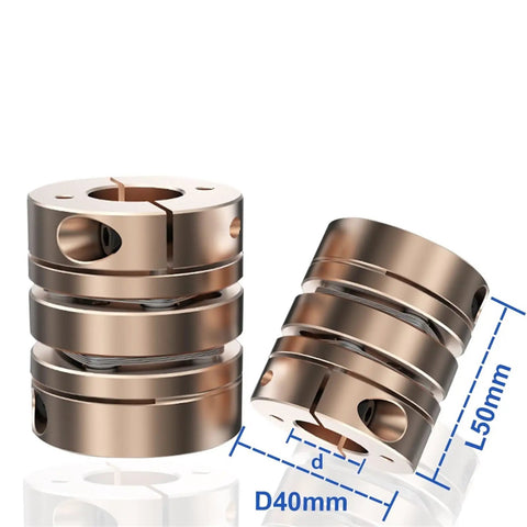 Top Tier Industrial Disc Coupling D40L50mm Hella Precision Flex Disk Aluminum Coupler for machine upgrades, showing detailed dimensions.