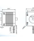 Heavy Duty Cnc Rotary Axis Assembly With Beefy Motorized Drive And Dead Simple Mounting, detailed technical diagram with dimensions.