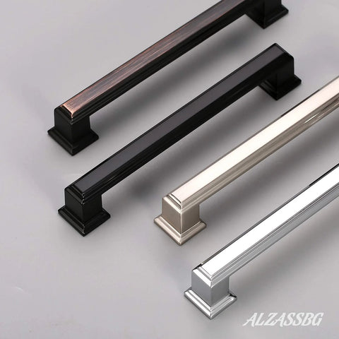 10 Pack Brushed Satin Nickel Cabinet Pulls 5 Inch Hole Center Cabinet Handles showing varied finishes including rust resistant AL3071SN