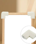 U Shaped Foam Corner Protectors 12 Piece Set for furniture edges, shown on a wooden frame with close-up inset.