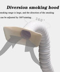 Heavy Duty Solder Fume Extractor With Adjustable Speed Knob And Three Stage Filtration Quiet Air Cleaner for welding, showing a flexible 360° adjustable smoking hood.