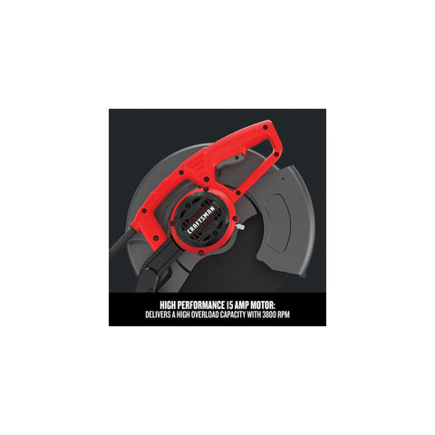 Workhorse 14 Inch Corded Chop Saw With 15 Amp Motor And 3800 RPM, Spindle Lock For Quick Wheel Changes, High Overload Capacity, Safe Metal Cutting Saw For Precise Cross Cuts And Miters