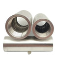 Heavy Duty 304 Stainless Steel Barrel Coupling Pipe Fitting Connector With Bspp Female Threads 1 4 To 2 Inch showing multiple sizes.