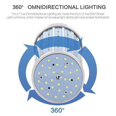 360° view of Ultra Bright 5000 Lumen 6500K Cool Daylight Corn Light Bulb 50W Equivalent for Outdoor and Indoor Use E26 E27 base