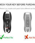 Porsche Key Fob Cover With Leather Lanyard, Built To Last 360 Degree Protection for Macan Cayenne Panamera keys comparison