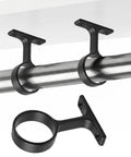 Two Packs One And A Quarter Inch Heavy Duty Closet Rod Brackets In Stainless Steel Rustproof Flange End Supports Black