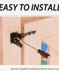 Heavy Duty Self Locking Gate Latch Featuring Automatic Gravity Lever For Wood Fence with mounting screws installed on wood.