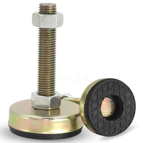 Tough As Nails Heavy Duty Adjustable Furniture Leveling Feet with steel threaded pin and rubber base for stability and support.