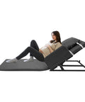 Cool Electric Lifting Backrest Upgrade For Elderly And Pregnant Folks With 2 To 80 Degree Angle Smart Support Plus 330 Lbs Heavy Duty Weight Capacity Rust Proof Steel Frame Cotton Linen Cover in use.