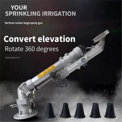 360 Degree Rotating Farm Irrigation Spray Gun With Adjustable Nozzle For Large Garden Lawn Spraying Equipment Inlet 50mm large zinc alloy spray gun