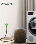 4 Prong Dryer Extension Cord 10 Feet 30 Amp NEMA 14 30P to 14 30R connecting dryer to wall socket, laundry room setup