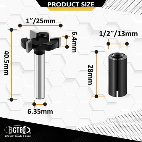 CNC Spoilboard Surfacing Router Bits Set Three Piece With One Quarter Inch Shank And One Inch Cutting Diameter details