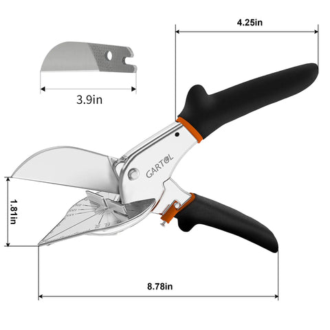 Miter Shears Adjustable Angle Cutter 45 To 135 Degrees For Shoe Molding Quarter Round And PVC SK5 Steel Trim Scissors Tool