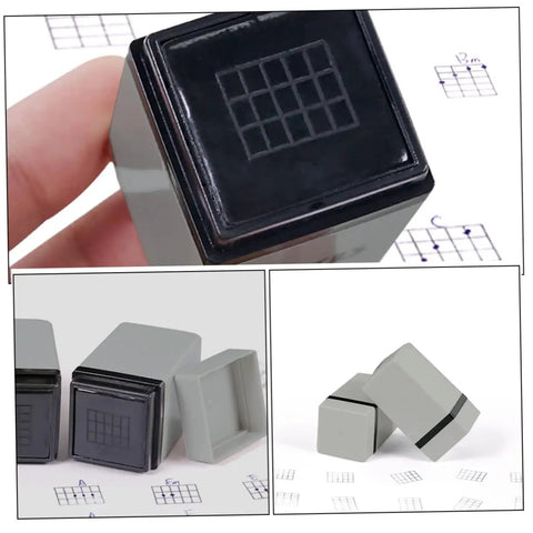 3 Piece Chord Stamp Toolkit For Ukulele And Guitar, Precision Marking Tool For Easy Chord Positions, Jam Ready Practice Charts, And Quick Memorization Across Multiple Instruments, black stamp cube