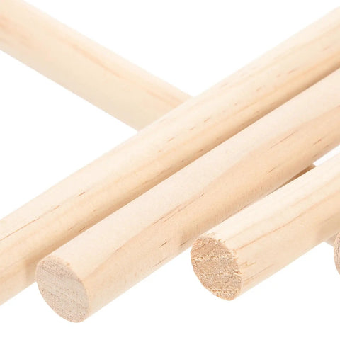 Close-up of five-piece Premium Natural Wood Bird Perch Stand Set For Parakeets And Cockatiels, assorted round rods.