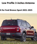 Rear view of red Ford Bronco with Slick Low Profile 3 Inch Short Antenna Replacement For Bronco 2021 2022 2023 2024 2025 2026