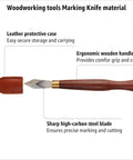 Top Shelf Precision Woodworking Marking Knife Bang On Dovetail Layout Scriber For Hella Clean Cut Lines High Carbon Steel Heavy Duty Carpenter Shop Tool in leather case with ergonomic wooden handle