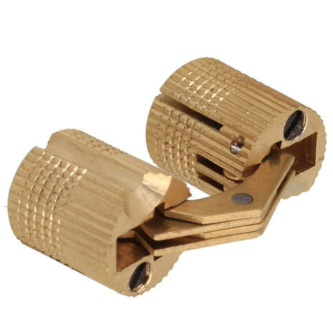 4 Piece Brass Barrel Hinges For Hidden Cabinet Doors 10mm cylindrical concealed hinges with 180 degree opening