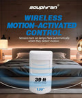 Plug In Wireless Motion Activated Light Control Kit With No Wiring Hassle 130 Ft Range shown in bedroom setting