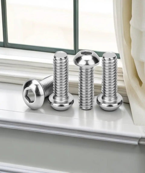 Top Shelf Heavy Duty M6 X 16mm Button Head Socket Cap Bolts 50 Piece Solid 304 Stainless Steel Hex Drive Allen Wrench Screws for furniture