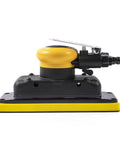 Air Powered Jitterbug Orbital Sander Kit, One Eighth Inch Orbit, 10,000 OPM, Non Vacuum, side view with metal air connector and handle