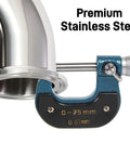 YIMITEE 2-pack sanitary ferrule elbow, 90-degree blue stainless steel tri-clamp fitting, 50 mm OD