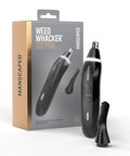 Weed Whacker 3.0 Pro Electric Nose, Ear, And Eyebrow Trimmer With SkinSafe Dual Head System next to packaging