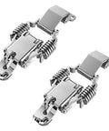 Top Tier Heavy Duty Toggle Latch Hasp With Premium 304 Stainless Steel Locking Clamp And Spring Loaded Toolbox Buckle Fasteners, Industrial Double Hook Clasp For Cabinets And Heavy Gear, two silver latches