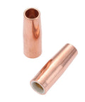 Two durable copper nozzles from the Top Tier Mig Welding Gun Kit Featuring 0.023 Inch Tips, Nozzles And Diffusers For Lincoln Magnum Tweco.