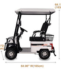 Side view of Premium Electric Golf Cart With 800W Motor And Roomy Storage Basket, measuring 64.96" W, 64.17" H, designed for smooth mobility.