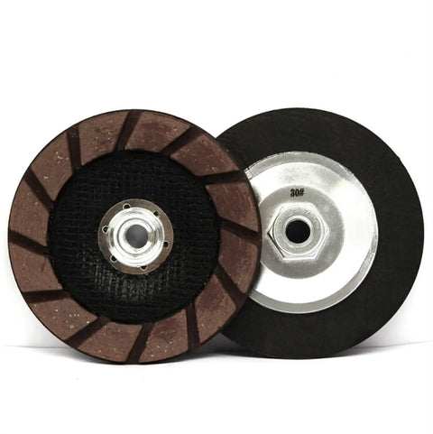 5 Inch Diamond Dry Grinding Wheel With Ceramic Bond Cup Edge Polishing Disc For Angles Grinders featuring smooth and aggressive grooved edges.