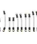 Beefed Up High Clearance SCX24 Chassis And Steering Link Upgrade Set For Axial SCX24 C10 Bronco Wrangler 1 24 RC Crawler Aluminum Brass Pivot Balls And Nylon Rod Ends Three Material Options Including Brass Aluminum Titanium, 132 mm links