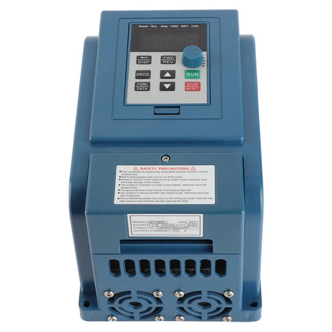 Three Phase VFD Inverter 380V AC 4KW With Built In Filter Low EMI For Spindle Motor Speed Control Great For CNC Machines And Industrial Apps Today Now, blue housing