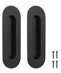 6 Inch Oval Black Pocket Door Pull Heavy Duty Stainless Steel Finger Flush Pull For Closet And Sliding Barn Doors 2 Pack