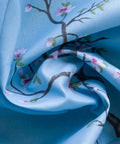 Heavy Duty Portable Hanging Closet With Rock Solid Steel Pipe Frame And Thick Canvas Cover No Sweat Quick Setup Roomy Bedroom Storage Cabinet For Clothes And Gear Blue Extra Space Organizer with floral patterned fabric.