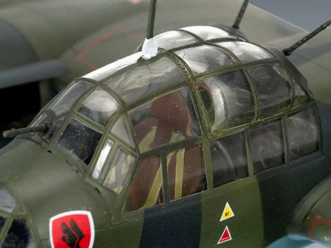 Ju 88A-5 WWII German Bomber Plastic Aircraft Model Kit In 1:48 Scale With Numbered Parts And Stickers cockpit detail