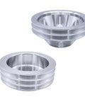 Beefy Chrome Polished Aluminum 2 Groove Short Water Pump And 3 Groove Crank Pulley Kit For Small Block Chevy SBC close-up