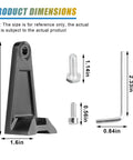 Dimensions and parts of Beefy Adjustable Side Mounting Brackets Kit For LED Light Bars And Pods, corrosion resistant aluminum