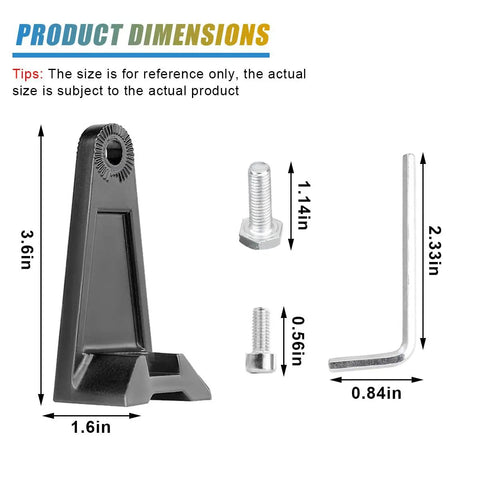 Dimensions and parts of Beefy Adjustable Side Mounting Brackets Kit For LED Light Bars And Pods, corrosion resistant aluminum