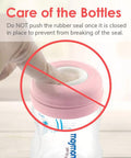 Travel Caps With Rewritable Sealing Disc For Avent Wide Mouth Bottles Leak Resistant Screw Lids Replacements 6 Pack Pink