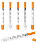 Pro Grade 1 Milliliter Syringe Set 29G Half Inch 13mm Lab Syringes Individually Sealed 100 Pack For Medical Lab DIY Dosing And Craft Projects Ideal For Precise Dosing Leak Free Withdrawal Sterile Handling Education Kits And Standard Lab Tasks, orange capped syringes