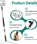Heavy Duty Corner Guard Handle Extends 4.3 To 8.7 Feet, V Shaped Corner Protector For Flatbed Trucks, Stainless Steel Extension Pole.