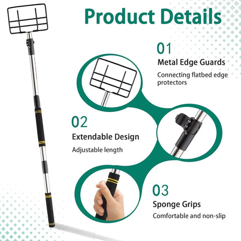 Heavy Duty Corner Guard Handle Extends 4.3 To 8.7 Feet, V Shaped Corner Protector For Flatbed Trucks, Stainless Steel Extension Pole.