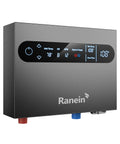 Sleek Compact 8kw Tankless Electric Water Heater Pumping Hot Water On Demand With Steady Thermostatic Control And Bright LED Panel.