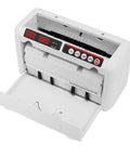 Portable Money Counter Machine With UV And Magnetic Counterfeit Detection, open display, showing bill counter compartment.