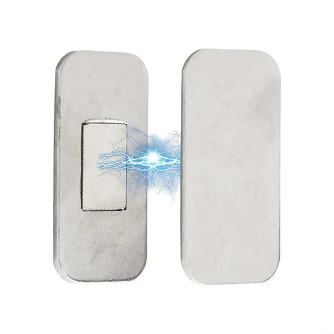 Premium Magnetic Cabinet Door Catch Silver Set For Secure Drawer Closures, two stainless steel pieces for quiet use.