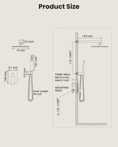 Hella Durable Matte Black Shower Faucet Set With Handheld Spray And 10 Inch Rainfall Head Built Solid With Heavy Duty Brass Valve Top Notch Flow Any Home Loves Daily