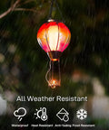 Hot Air Balloon Solar Lantern With Candle Holder Lit Flickering Flame Hanging Outdoor Garden Light Weatherproof Glass Lanterns