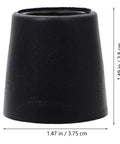 20 Piece Chair Leg Floor Protectors Set With Rubber Pads And Iron Washers Anti Slip Furniture Feet shown close up with dimensions