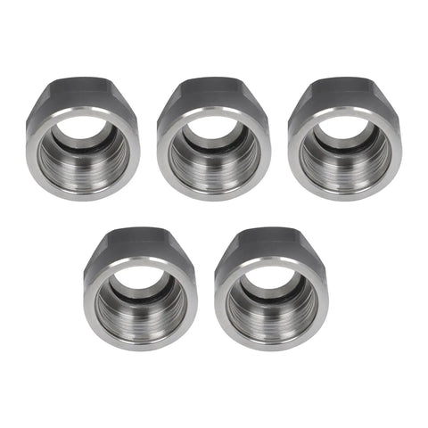 Solid 5 Pack Of Er16-A Collet Nuts For Cnc Milling Machine Clamps, Hardened steel nut set with smooth threads, precision machining parts.